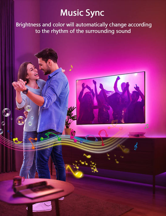 LED Lights for TV Led Backlight, 9.84ft RGB Led Strip Lights USB TV Lights Behind 32-43in, APP Remote Control Music Sync TV Led Light for Bedroom Gaming Home Décor