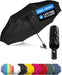 Windproof Compact Umbrellas for Rain - Strong Reinforced Fiberglass Rib Design & Auto Open & Close - Portable Folding Tr