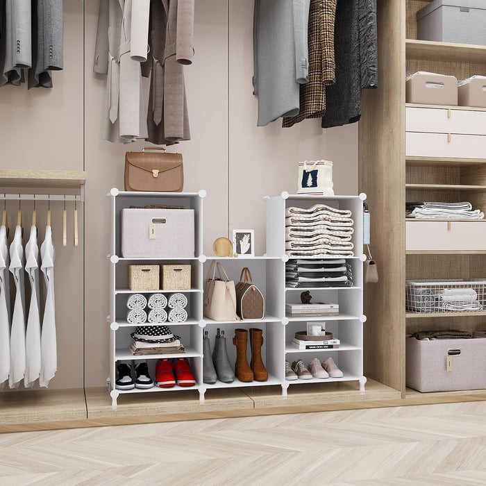 Closet Organizer 8 Cube Storage Shelves, White