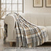 Plaid Chenille Knit Throw Blanket, 50"x60", Grey & Beige