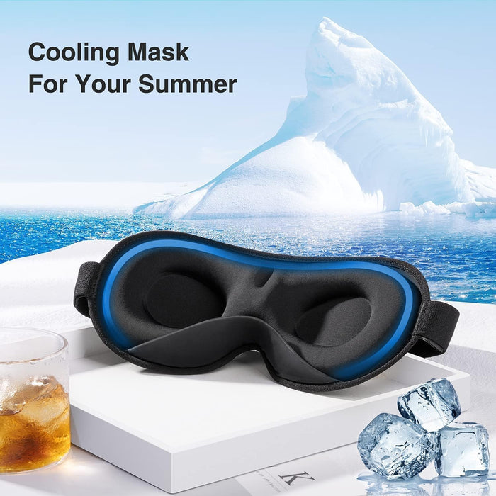 Weighted Sleep Mask for Women Men, 3D Light Blocking Eye Mask, Black