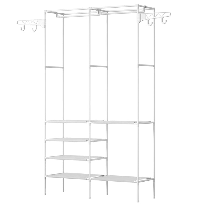 Freestanding Metal Garment and Shoe Rack
