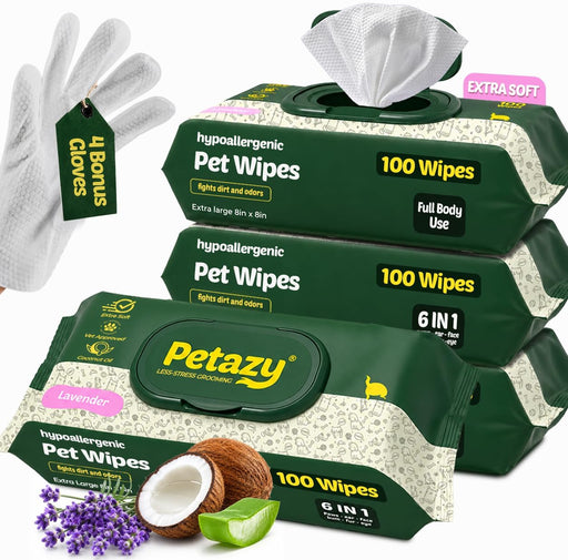Pet Wipes for Dogs & Cats - Paws, Ears & Butt Cleaning, 400 Count