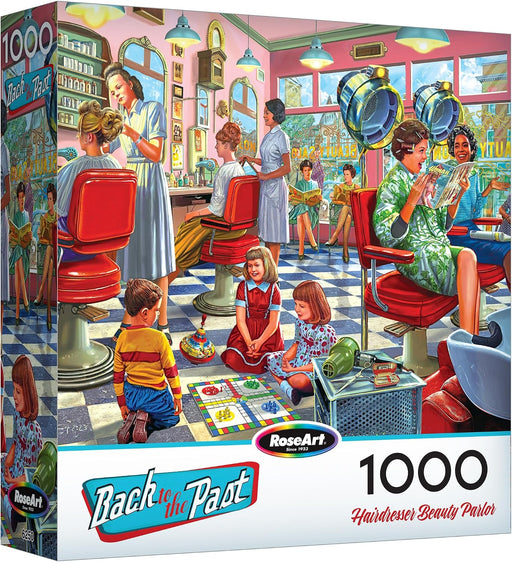 - Back to the Past - Hairdresser Beauty Parlor 1000 Piece Jigsaw Puzzle - Retro Vintage Puzzle for Adults - Finished Siz