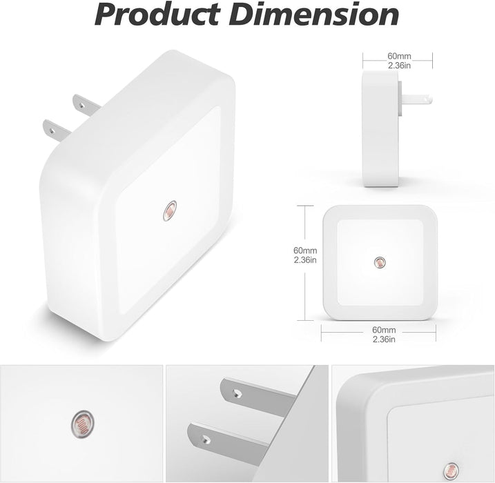 Night Light, Night Lights Plug into Wall 4-Pack, Nightlight Plug in Night Lights, Dusk to Dawn Night Lamp Led Night Light for Bedroom, Bathroom, Hallway Warm White