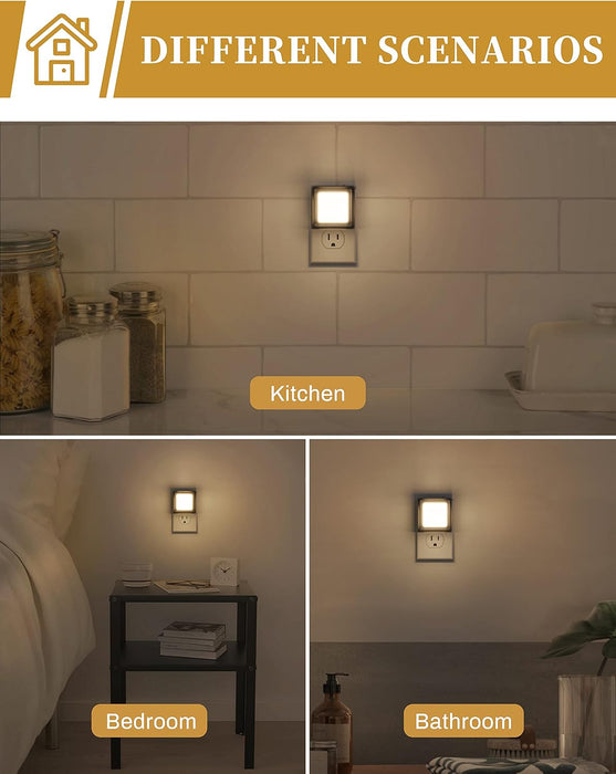 LED Night Light,Night Lights Plug Into Wall [4 Pack],3000K