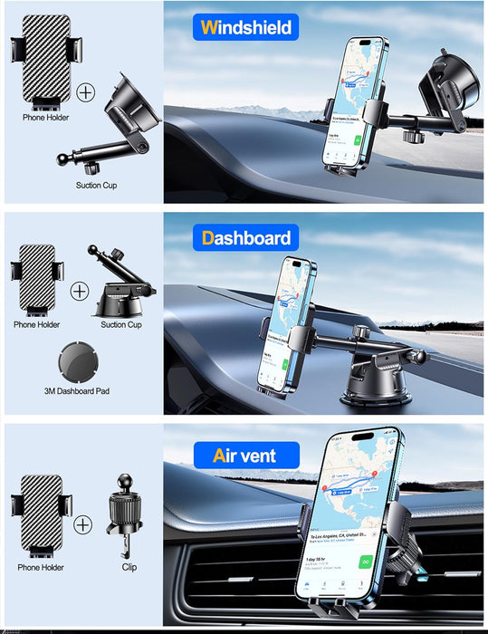 Dash Mounted Holders Phone Holders for Your Car Phone Mount for Car Windshield Dashboard Air Vent Universal Desk Mounts 