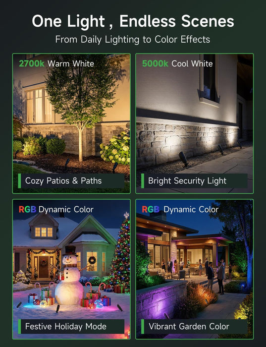 Smart RGBCW Spotlight, 12V Low Voltage Landscape Lighting, 1 Pack