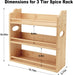 3-Tier Bamboo Spice Rack, Wall Mount & Countertop Spice Organizer