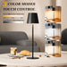 Rechargeable Table Lamp Sets, Cordless Battery Operated Lamps, Black