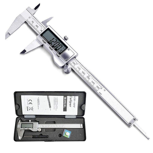 Digital Caliper, Caliper Measuring Tool with Stainless Steel, Electronic Micrometer Caliper with Large LCD Screen, Auto-