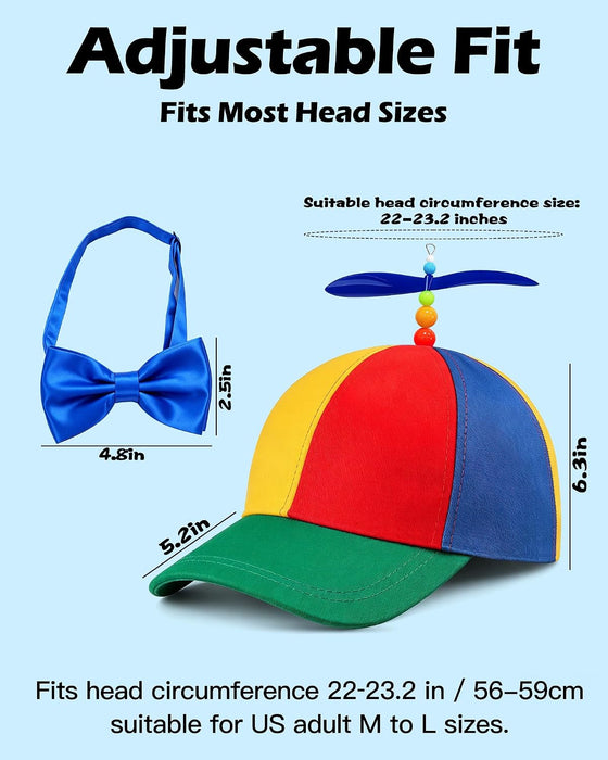 Rainbow Propeller Hat for Adults Helicopter Baseball Cap Party