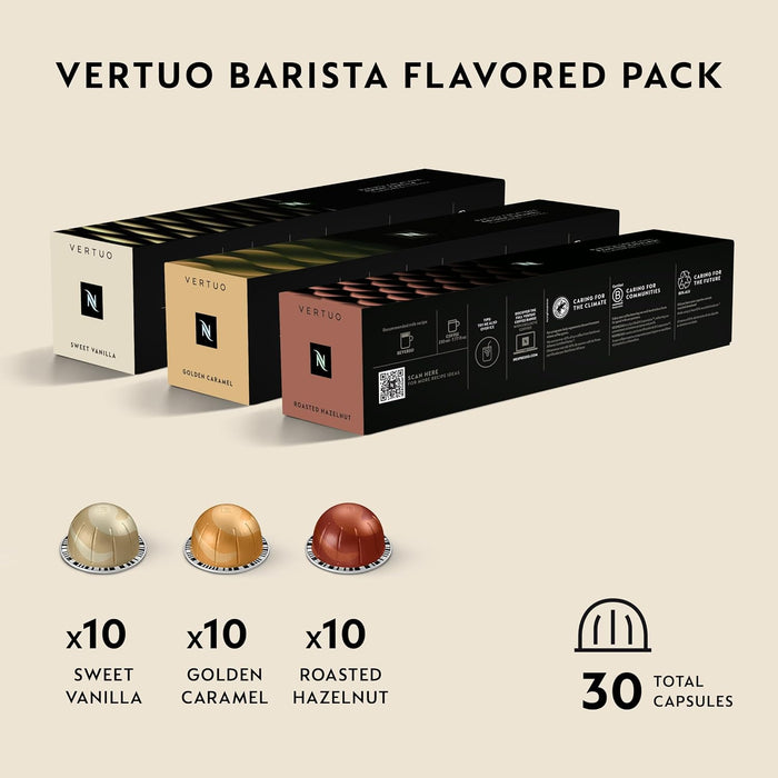 Nespresso Vertuo, Barista Flavored Pack, Medium Roast, 30-Count Coffee Pods