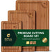 Wooden Cutting Boards for Kitchen Appliances - Non Toxic Bamboo Wood Cutting Board Set with Deep Juice Groove, Side Hand