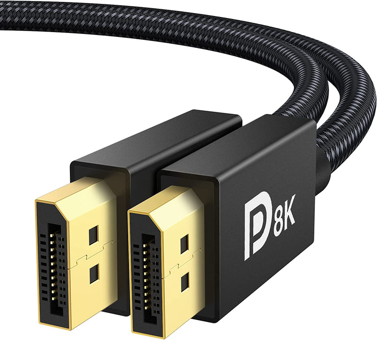 VESA Certified 8K DisplayPort Cable 1.4, 6.6ft DP Cable Supports HDR