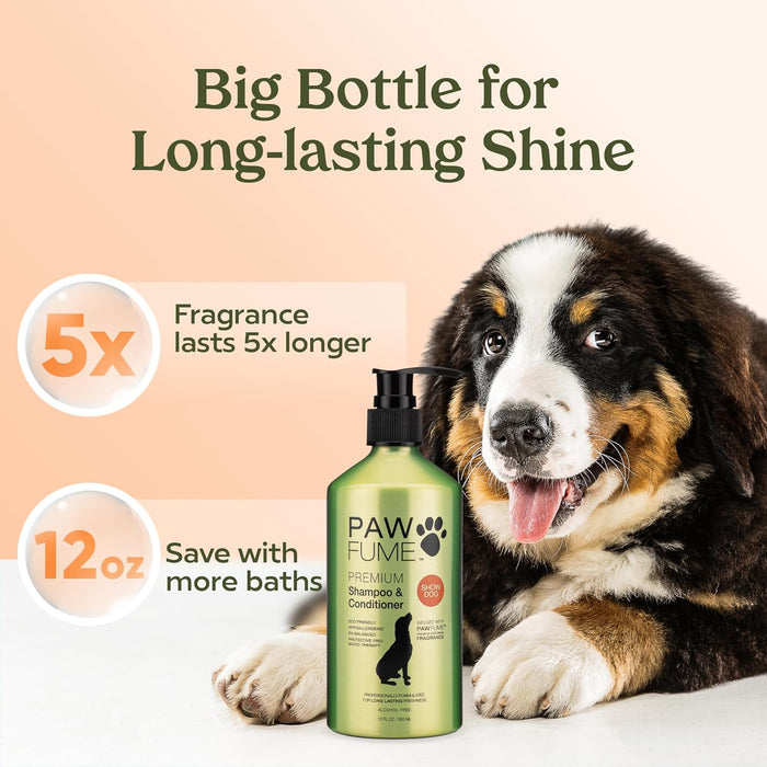 PAWFUME Deshedding Dog Shampoo and Conditioner, Show Dog, 1-Pack