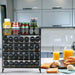 Spice Rack Organizer with 28 Spice Jars, Black Lids, Spice Labels