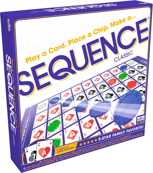 SEQUENCE- Original SEQUENCE Game with Folding Board, Cards and Chips by  ( Packaging may Vary ) White, 10.3" x 8.1" x 2.31"