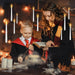 Flameless Floating Candles with Wand，20 Pcs Magic LED Hanging Taper Candles，Flickering Battery Operated Taper Candle wit