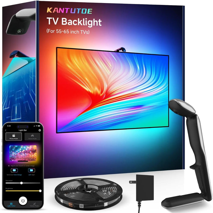 TV LED Backlight Sync to Screen, 10.5ft LED Lights for 32-50 Inch TVs & PC Monitors, Smart App Control TV Lights that Change with TV, Backlight with Camera, Music Sync Strip Lighting