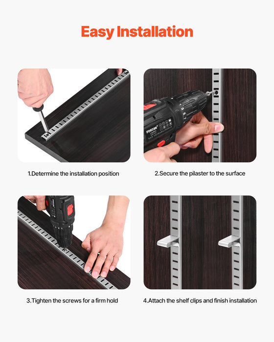 Six-Pack Adjustable Steel Shelf Tracks