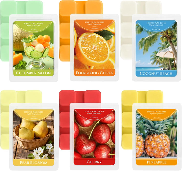 Wax Melts, Scented Wax Melt Soy Wax Cubes 6 Scents for Wax Warmers