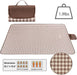 Waterproof Picnic Blanket with Carry Strap - Foldable Sandproof Outdoor Mat for Camping, Beach, Park - 59" x 71",Coffee 
