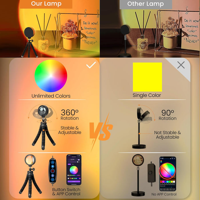 Sunset Lamp Projector Multicolor Changing LED Projection Lamps