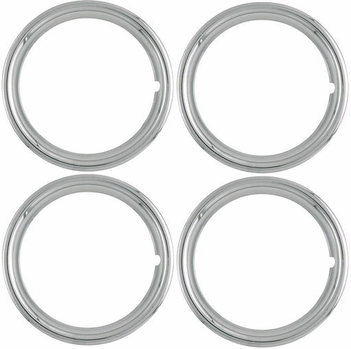 17" ABS Plastic Beauty Trim Rings - 1.5" Deep, Chrome, 4-Pack