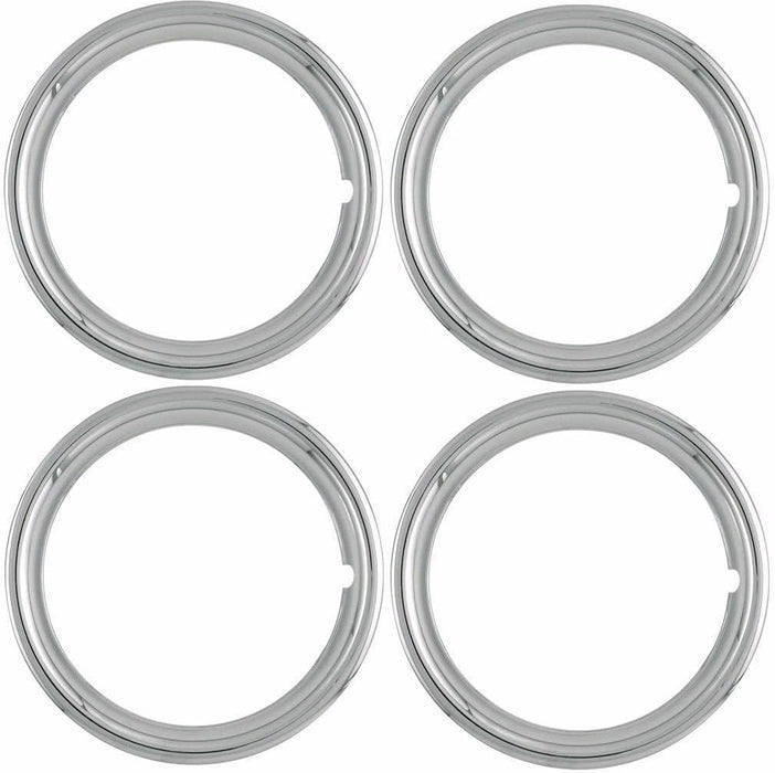 17" ABS Plastic Beauty Trim Rings - 1.5" Deep, Chrome, 4-Pack