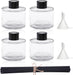 4PCS Fragrance Glass Diffuser Bottles, Refillable Diffuser Bottles with 20pcs Reeds Sticks & Black Caps & Funnel, Diffuser Jars for Home Oil Fragrance Decoration Girl Women Gift (100ML)