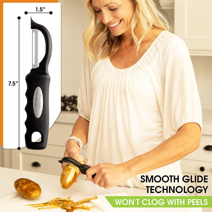 Original Swivel Vegetable Peeler with Soft Grip Handle, Black