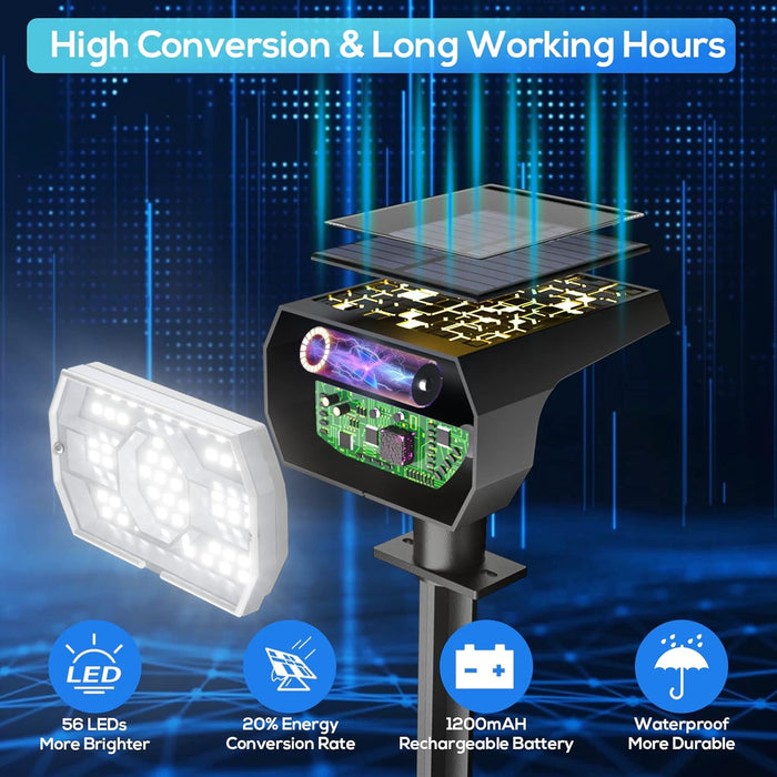 Solar Lights Outdoor Waterproof - 6 Pack (Cool White)
