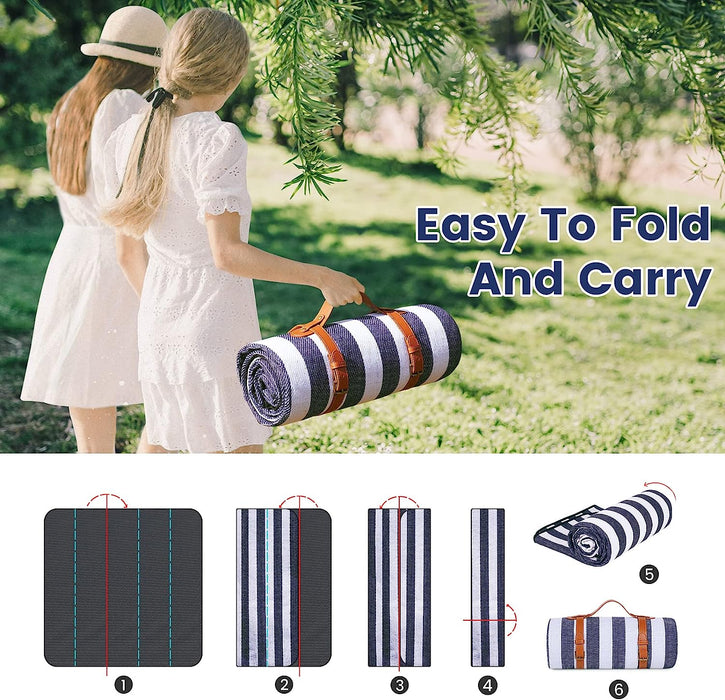 80" x 80" Picnic Blanket Extra Large, Waterproof and Foldable Beach Blanket