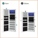 6 LEDs Mirror Jewelry Cabinet, 47.2-Inch Tall Lockable Wall or Door Mounted Jewelry Armoire Organizer with Mirror, 2 Drawers, 3.9 x 14.6 x 47.2 Inches, White UJJC93W