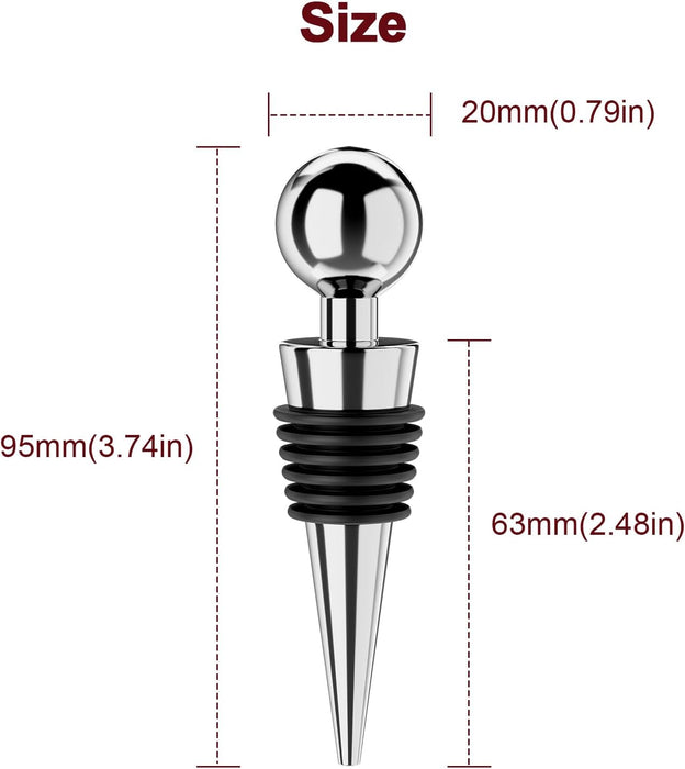 Wine Stoppers for Wine Bottles 3Pcs Vacuum Wine Bottle Stopper with Silicone Reusable Wine Corks, Leak proof Keep Fresh 