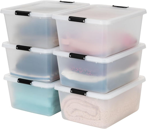 6-Pack 18 Quart Clip Box with Latching Lid