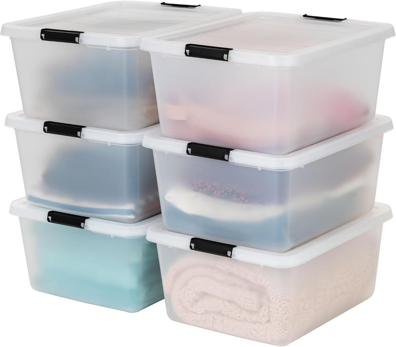 6-Pack 18 Quart Clip Box with Latching Lid