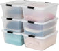 6-Pack 18 Quart Clip Box with Latching Lid