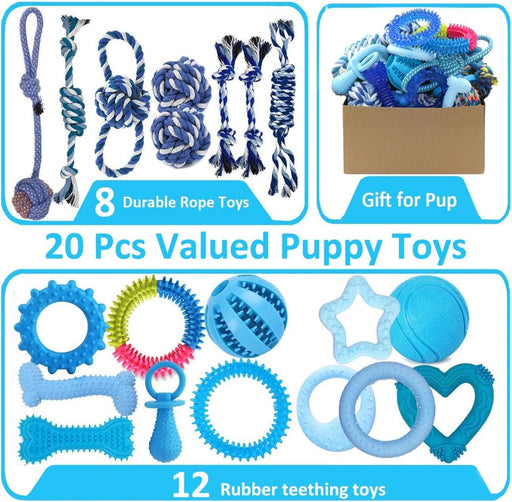 20 Pack Puppy Chew Toys, Dog Teething Toys for Puppies Small Dogs