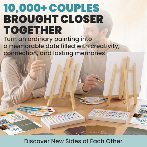 Painting Game Kit for Couples - Sip and Paint Date Night Set for Adults