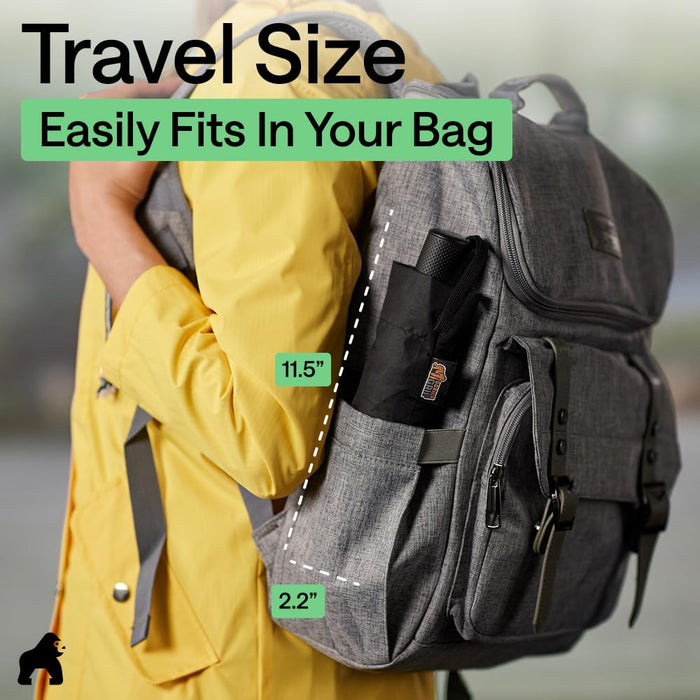 Compact Travel Size Umbrella for Rain, Sleek Design, Black