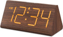 Wooden Digital Alarm Clock for Bedrooms Desk with Large Numbers