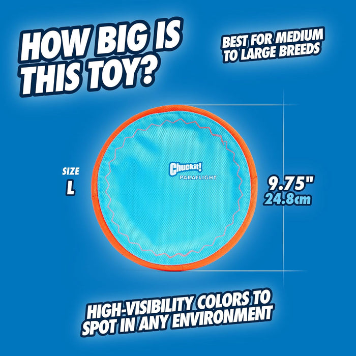 Paraflight Flying Disc Dog Toy, Floats, Size Large, 1 Pack