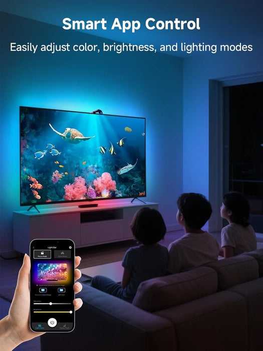 TV LED Backlight Sync to Screen, 10.5ft LED Lights for 32-50 Inch TVs & PC Monitors, Smart App Control TV Lights that Change with TV, Backlight with Camera, Music Sync Strip Lighting