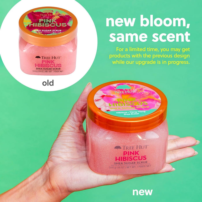 Body Scrub for Women, Pink Hibiscus, 18 Oz