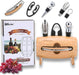 4-in-1 Cask Shaped Wine Essentials Gift Set with Wood Bottle Opener, Wine Pourer, Foil Cutter, and Wine Stopper with Han