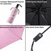 Compact Travel Umbrella Small Windproof Auto Open Close for UV Sun Protection UPF 50+ and Rain Fits Backpack Purse & Sui