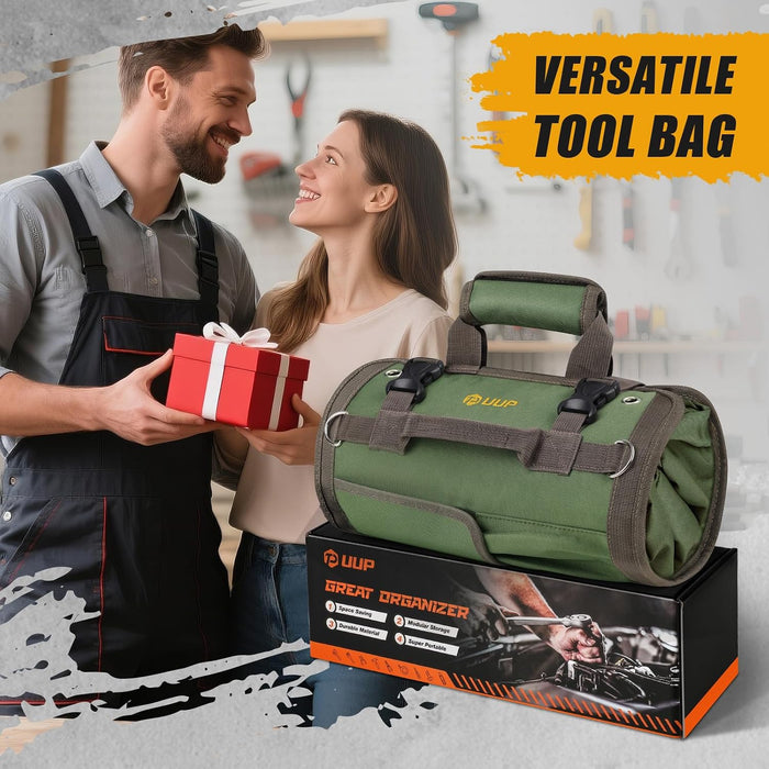 Tool Bag Roll Up,  Heavy Duty Portable Soft Tool Storage Gifts for Men