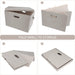 Large Quart Collapsible Stackable Storage Bins with Lids, 3 Packs Beige Linen Fabric Closet Boxes with Lids, Storage Cub